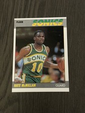1987-88 Fleer #75 NATE MCMILLAN Seattle SuperSonics Basketball Card Rookie RC. rookie card picture
