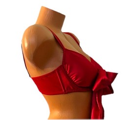 Victoria&rsquo;s Secret Dream Angels Red Bow Balconet Bra Unlined Wired LARGE $60 NWT