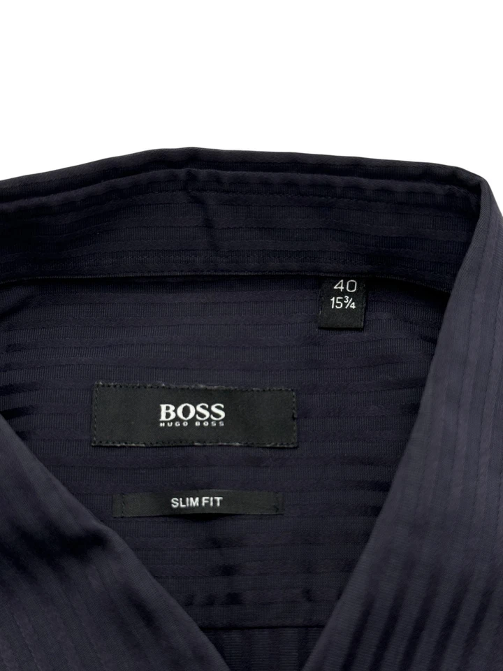 Camicia Formale Slim Fit Casual Da Uomo Hugo Boss Taglia M - 40 - 15 3/4 - Immagine 4 di 4