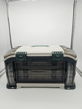 Plano 732 Outdoor Sports Angled Fishing Tackle Box Storage System, Green / Grey