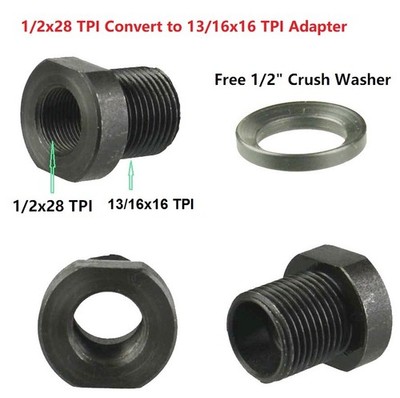 Steel 1/2X28 Female Convert to 13/16x16 TPI Male Muzzle Thread Adapter Washer