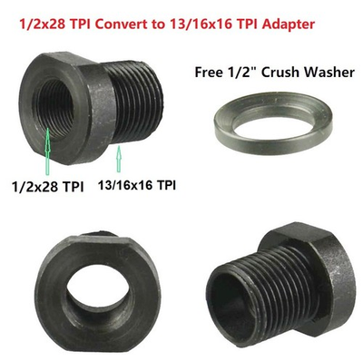 #ad Steel 1 2X28 Female Convert to 13 16x16 TPI Male Muzzle Thread Adapter Washer $14.99