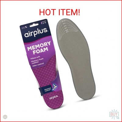 Airplus Memory Comfort Shoe Insoles With Memory Foam for Pressure Relief, Ideal