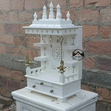 Wooden Temple for Home Pooja Mandir Handcrafted Beautiful Hanging Bells