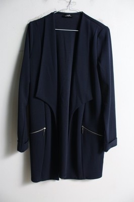 Wallis Damen Wasserfall Staubmantel Jacke - blau - Größe 12 (j96)