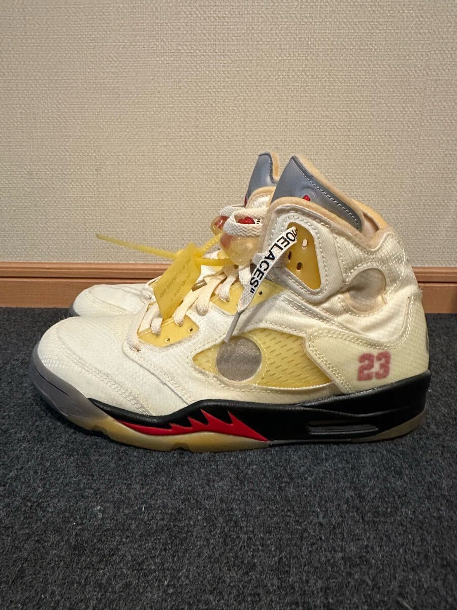 26.5cm US8.5 OFF WHITE x AIR JORDAN5 SAIL OFF WHITE Virgil Abloh DH8565 100