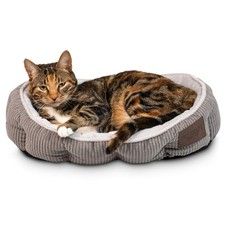 19x14x5 Cat Bed, Grey, Indoor, Washable, Self Warming, Catnip Pouch, Soft