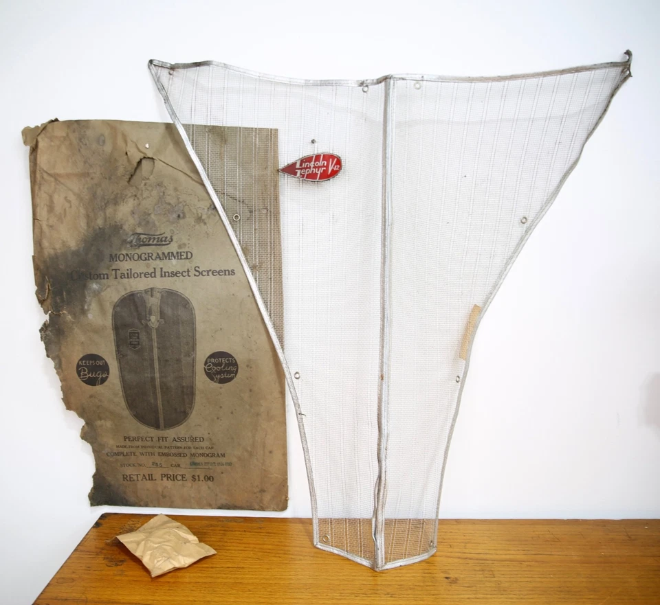 De colección Lincoln Zephyr 1936 37 Radiador Parrilla Pantalla Cubierta Coche Camión Accesorio Nuevo de Lote Antiguo Foto 2 de 4