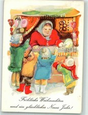 39869583 - Signed Schmidt-Reitwein G. Donation Card Children Market Scene Christmas