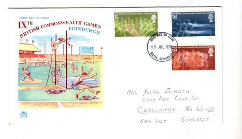 1970 IXth COMMONWEALTH GAMES - BATH CDS STUART FDC FROM COLLECTION T33