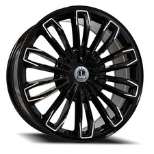 18x8 Luxxx Alloys Lux 42 Gloss Black Milled Wheels 5x115-5 (31mm) Set of 4