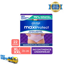 Always Discreet MaxiProtect Incontinence Underwear Women, Size XL/XXL, 22 Count