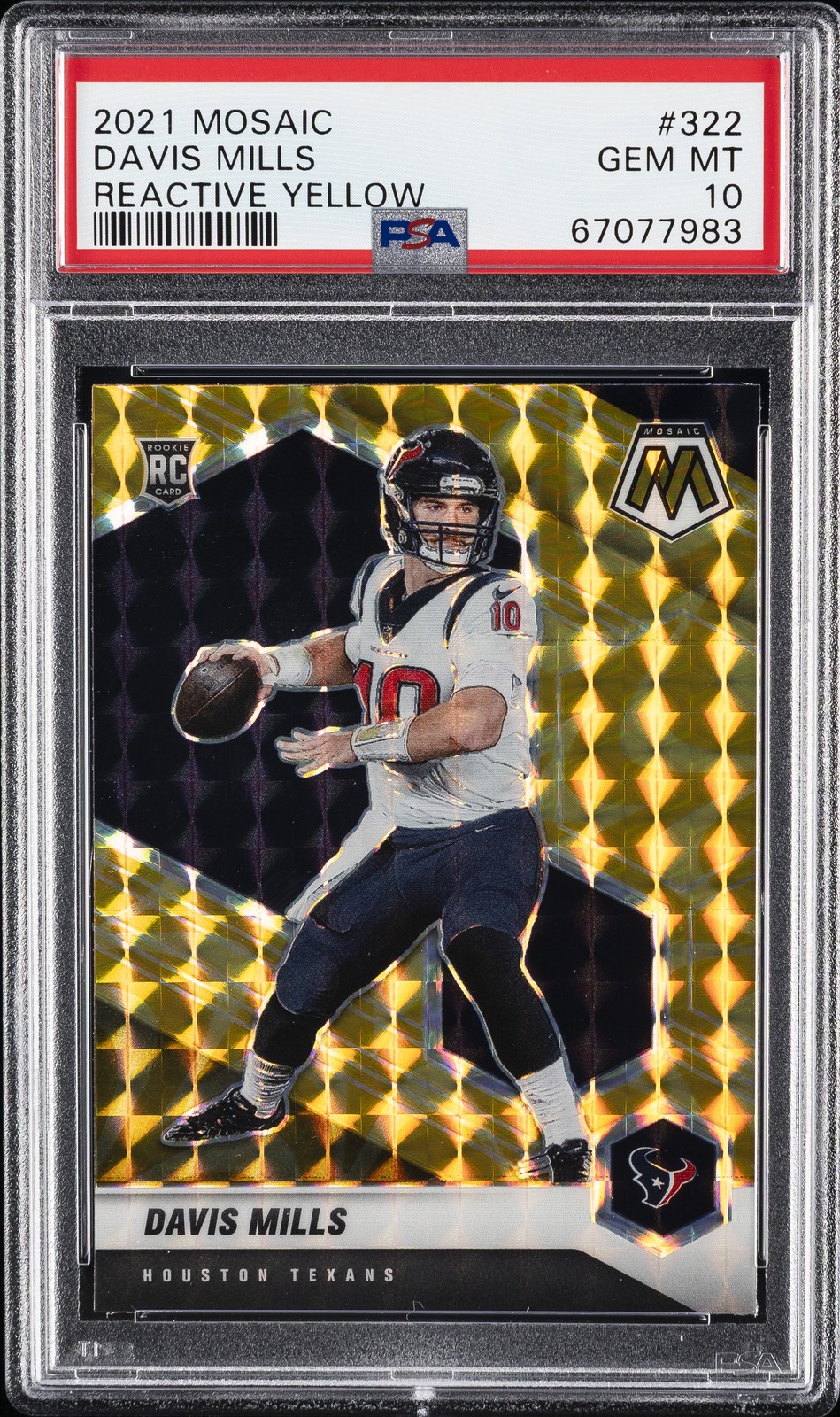 Davis Mills Panini Mosaic #322 Reactive Yellow