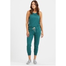 VUORI Lux Sleeveless Jumpsuit Racerback Jade Heather Small