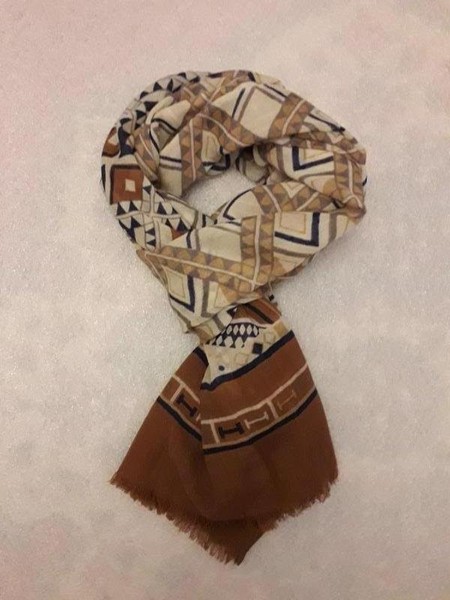 Women Massimo Dutti Scarf Brown Silk One size