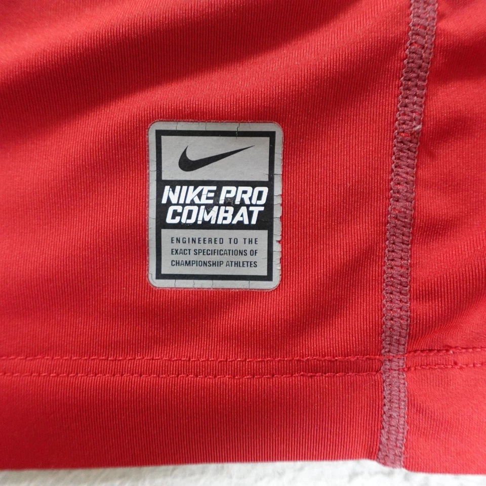 Nike Pro Combat Dri FIT Long Sleeve Shirt Mens 2XL Red Athletic Fitted XXL Gym - Image 3 of 4