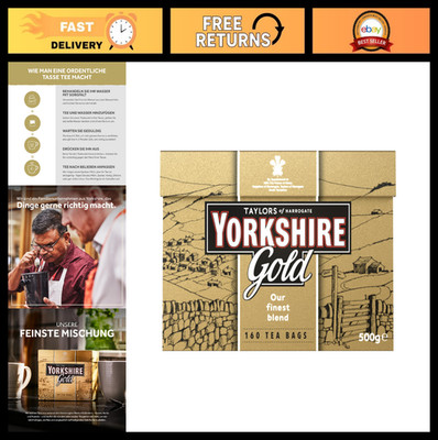 Premium Gold Pillow Tea Bags - 160 Count, Classic British Breakfast Blend, Rich