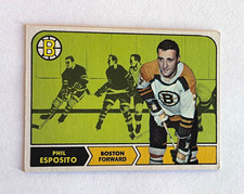 Topps 1968-69 Phil Esposito Rookie #7 Boston Bruins NHL Hockey Card. rookie card picture