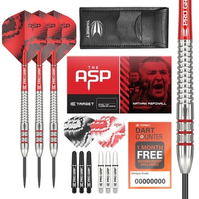 Dartpfeile Nathan Aspinall 24G 80% Tungsten Steel Tip Darts Set - 9 Pro Grip