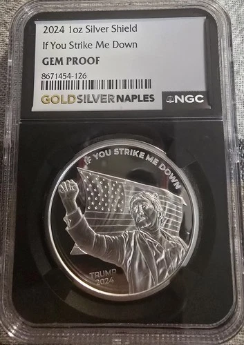 Trump 1 Oz Silver Coín GEM PROOF! 🔥🔥🔥Very rare graded Coín!