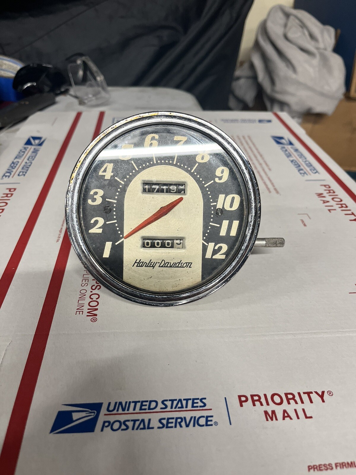 ORIGINAL TOMBSTONE HARLEY SPEEDOMETER PANHEAD Gold Face eBay