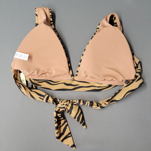 Aerie Triangel Piqué Bikini Oberteil Damen XL Braun Schwarz Tiger Zebra Print Pad Neu - Bild 6 von 14