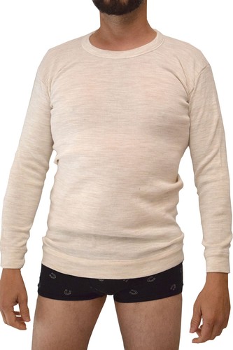 Maglia intimo uomo corpo in misto lana pesante manica lunga intimo  invernale | eBay