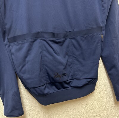Rapha Men's Long Sleeve Core Jersey Blue Full Zip with Pockets Sz