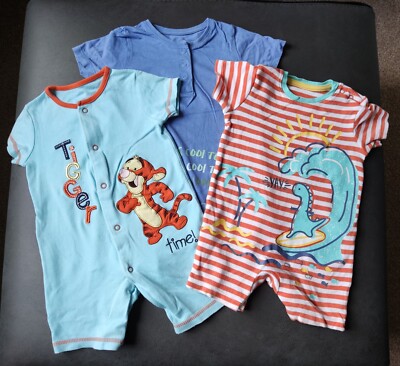 Boys George M&S Bundle of Baby Summer Jersey Cotton Rompers Age