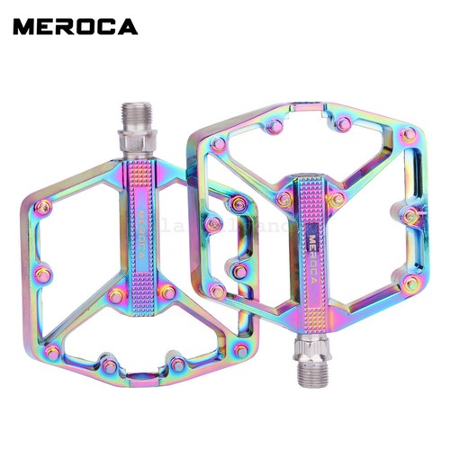 1Pair MTB Cycling Pedals Black Rainbow Bike Bicycle Sealed DU Bearing HOT - Picture 3 of 12