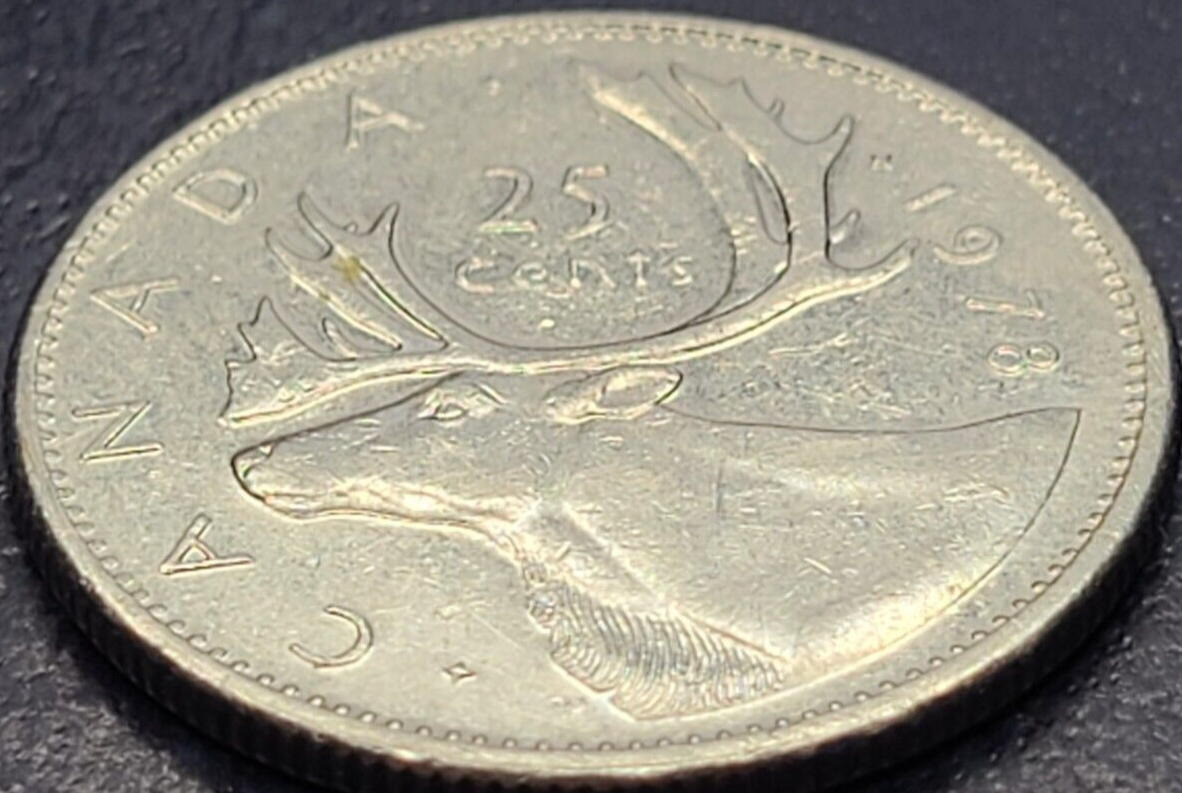 1978 Canada 25 Cent (VARIANT LARGE DENTICLES) KM# 62b US SELLER
