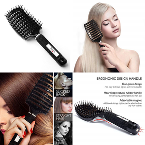Curved Vent Brush For Blow Drying Paddle Boar Bristles Quick Dry
