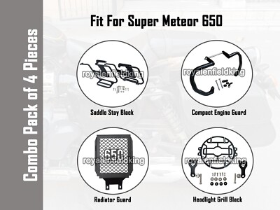 Fit For Royal Enfield Super Meteor 650 4 Pcs Accessories Combo Pack CP-19