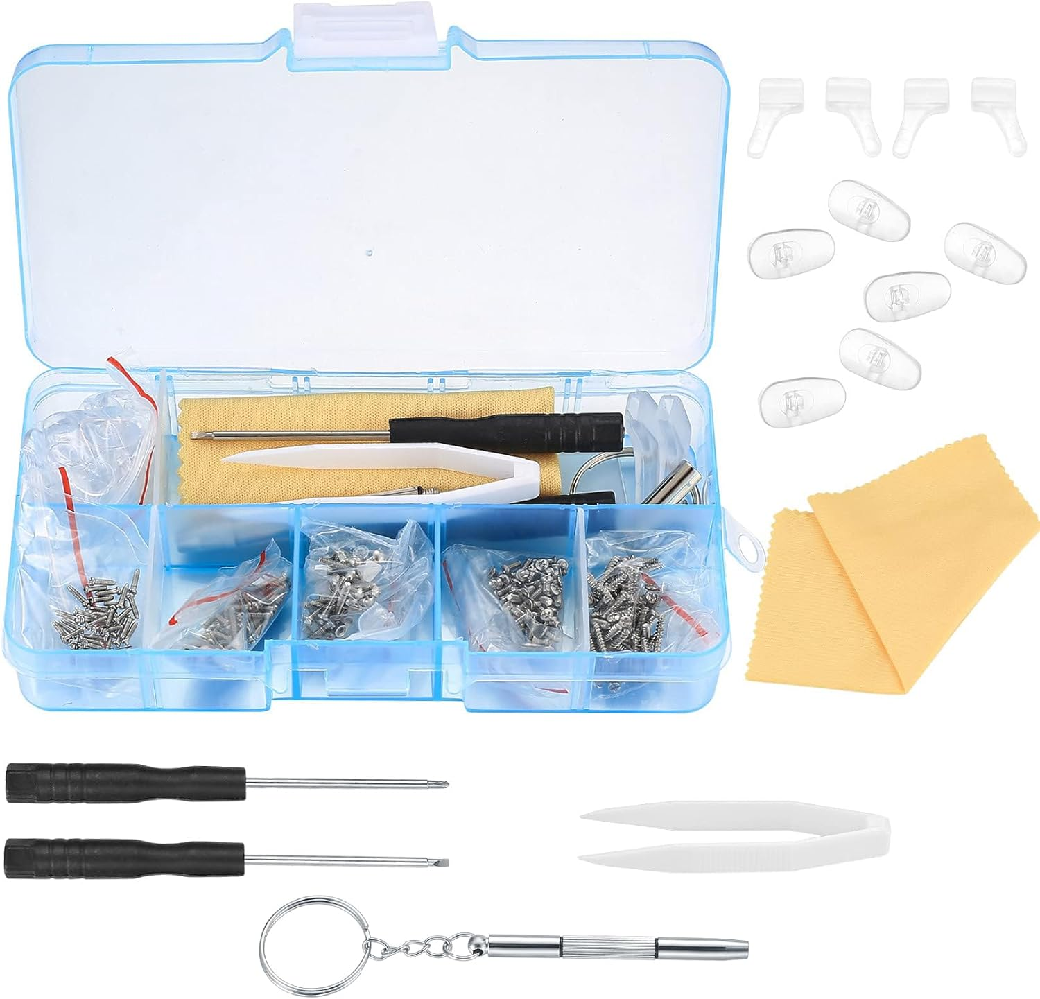 Eyeglasses Repair Kit, Sunglasses Repair Kit, Includes Glasses Screws and Screwd