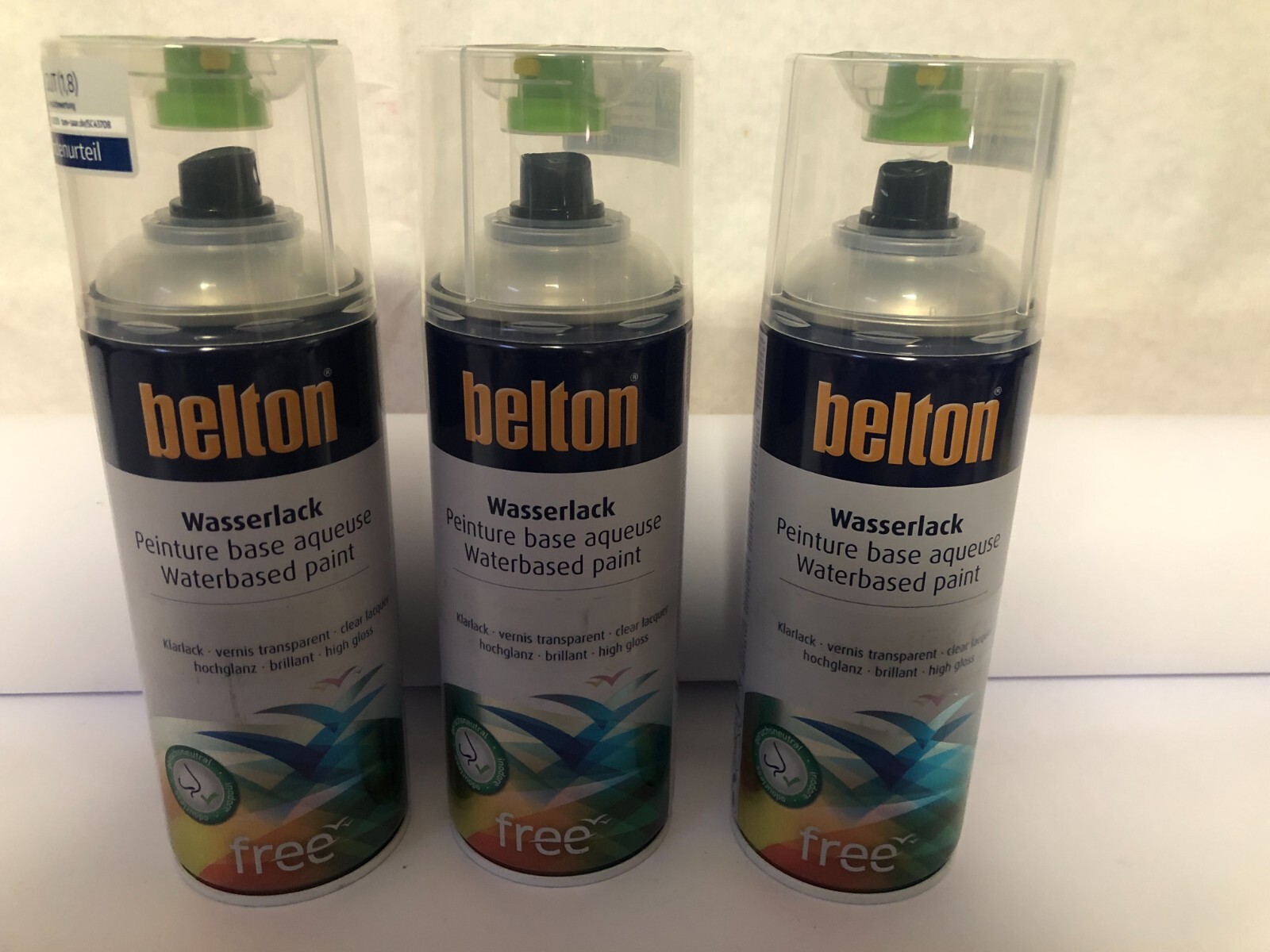 Vernis transparent Belton base aqueuse anti-UV lot de 3 aérosols finition mate