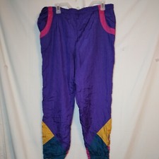 Vintage 80s 90s Rock Creek Casuals Medium Windbreaker Pants Nylon Purple retro