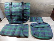 Insulated Picnic Set 4-Piece w/Lg Tote Bag, Wine Bag, Lunch Bag, Condiment Pouch