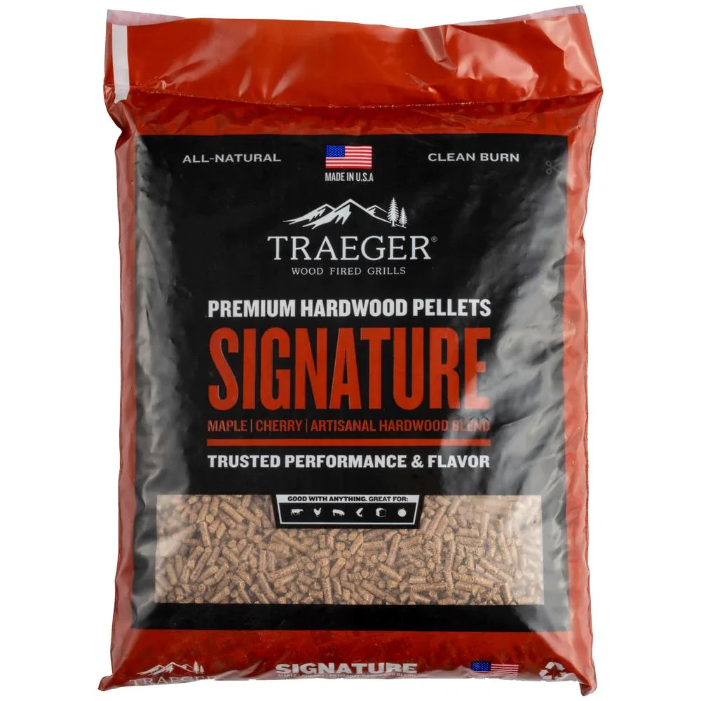 Traeger Signature Blend Wood Pellets 20 lb Bag, Clean Burn Blue Smoke  Naturally | eBay