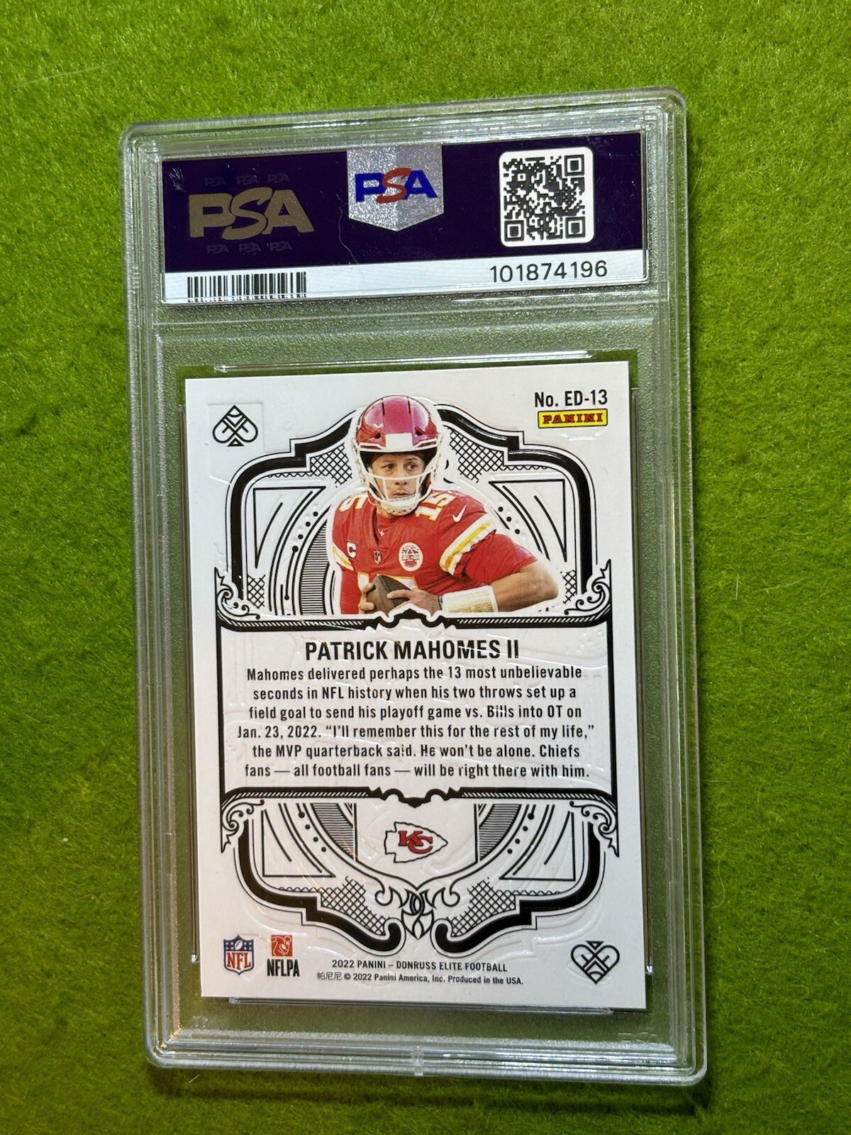 Patrick Mahomes PSA 10 SILVER PRIZM Elite Deck Card 2022 Donruss Elite CHIEFS SP view 12