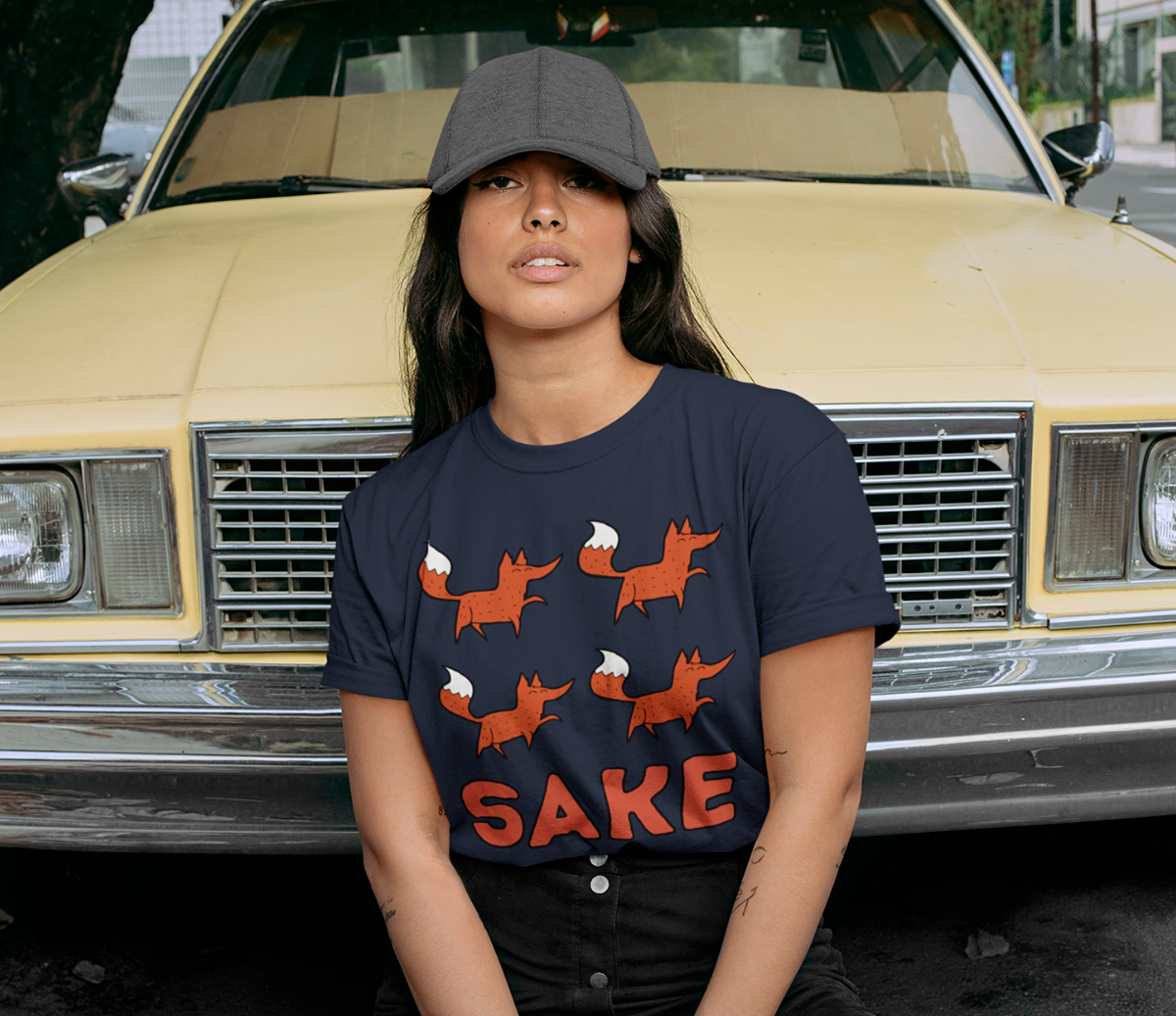Four Fox Sake T-SHIRT S-3XL Funny Sarcastic Play On Words Text