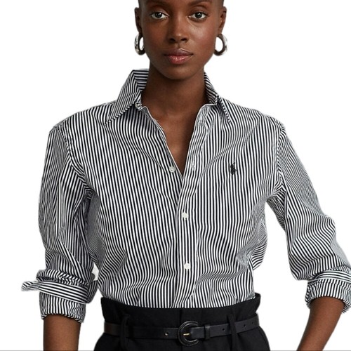 ralph lauren women's striped oxford shirt