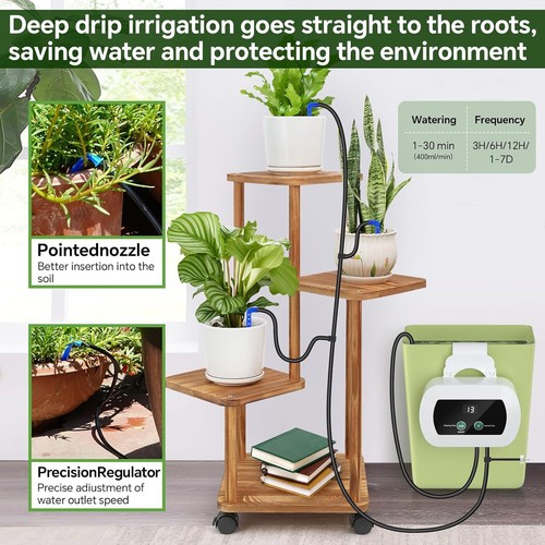 Solar Self Watering Plant Drip Irrigation System 10 Plants for garden greenhouse - Picture 4 of 9