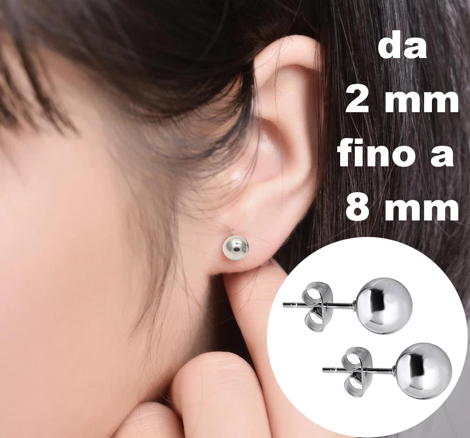 Earpods Lightning 18 Paia Di Orecchini A Sfera Bianchi - Misure Graduate Da 4 A 12 Mm, Perline Finto Perle Orecchini Perla Donna