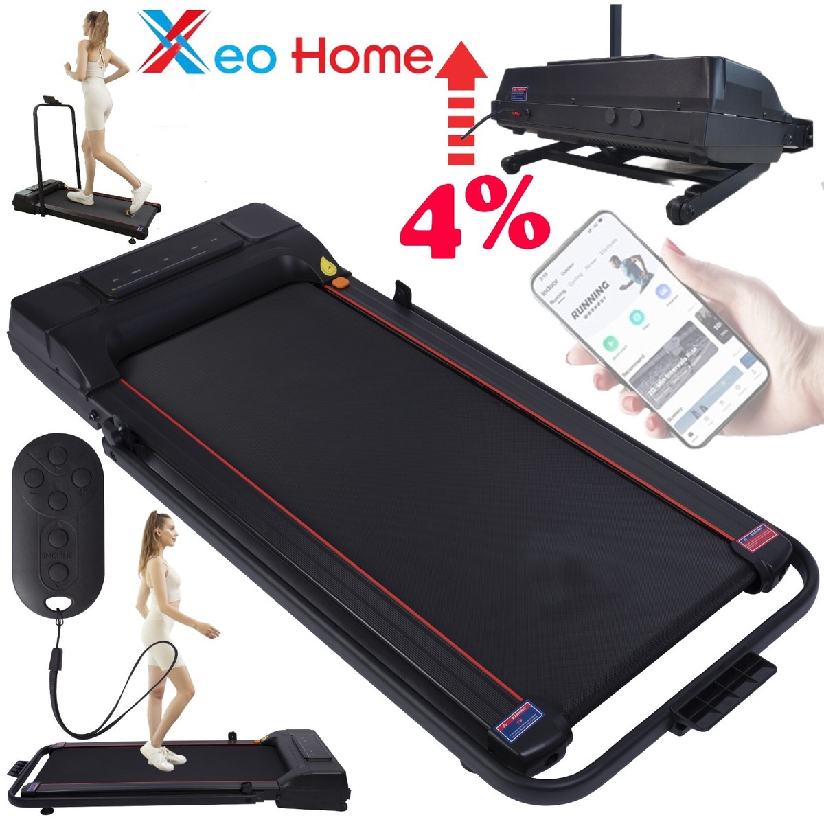 Treadmill with 10% Incline Home Running Walking Pad Handle