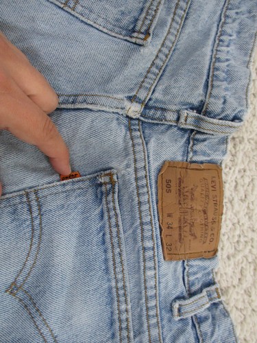 Vintage Levi's Jeans Mens 34x32 Blue 505 Denim Outdoor Western Orange Tab Light - Picture 12 of 21