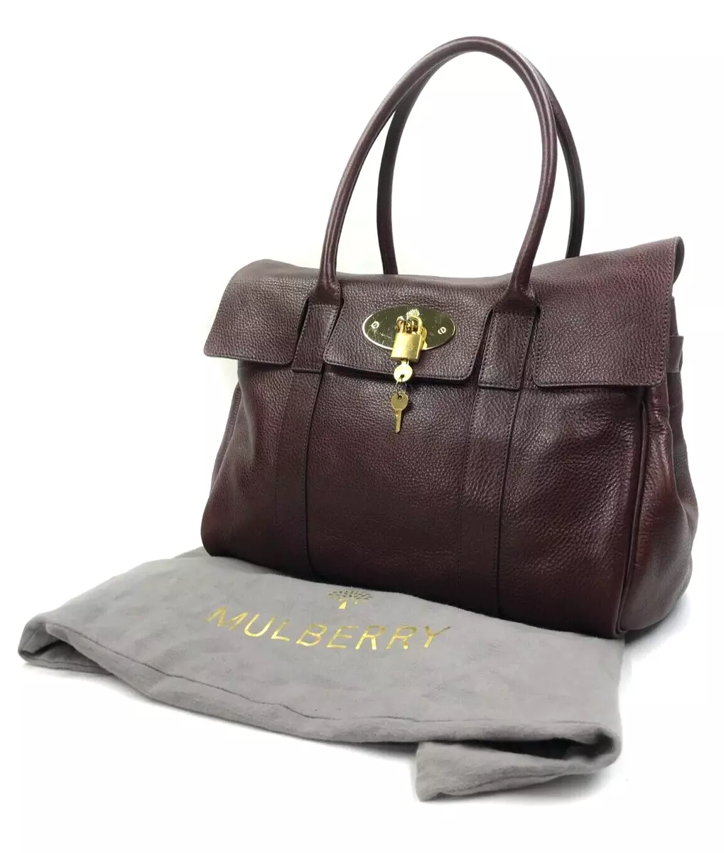 Women s Mulberry Bayswater Oxblood Leather Bag England Shoulder Bag Large