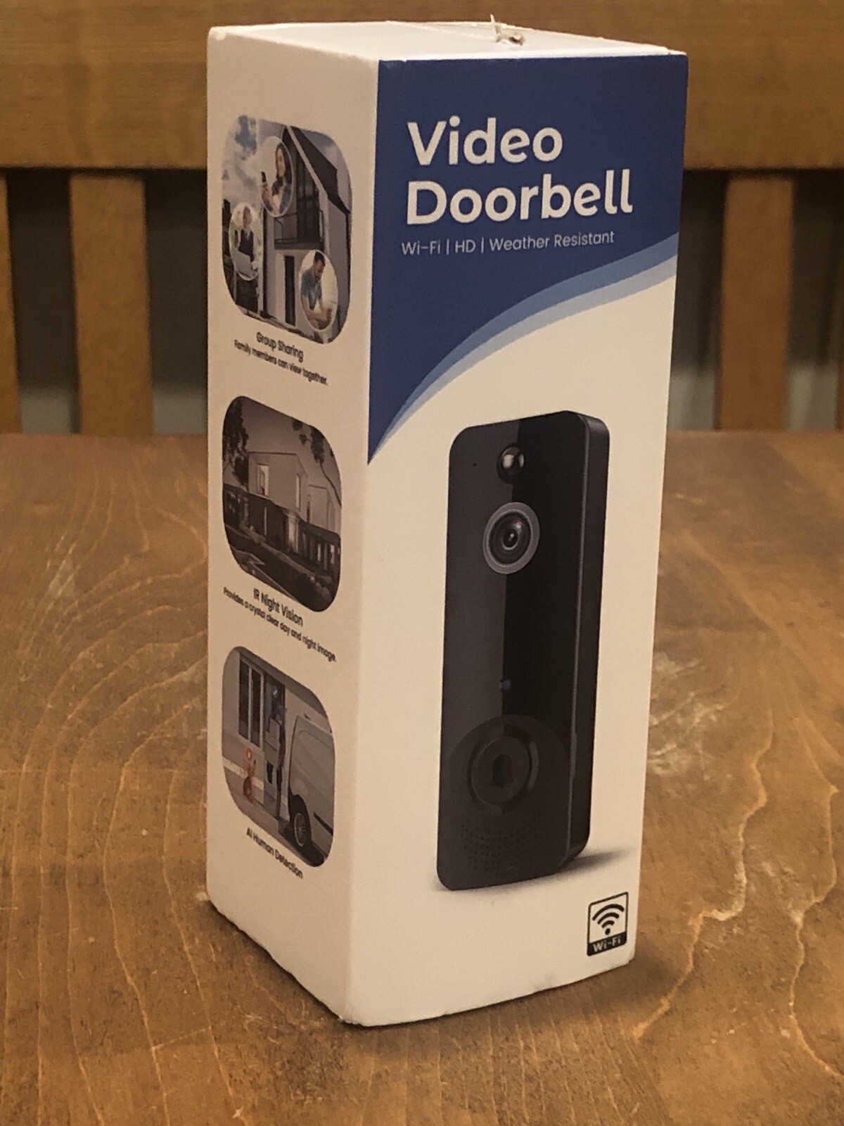Video Doorbell Camera Wi-Fi HD Video Motion Detection New W/ Open Box-image