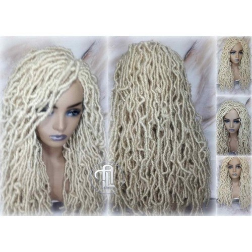 Nu Locs Distressed Soft Locs Platinum Blonde Braided Wig Gypsy Bohemian Dread - Picture 7 of 10