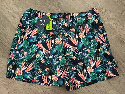 Fatface Daymer Men's Tropical Toucan Print Swim Shorts Size XL