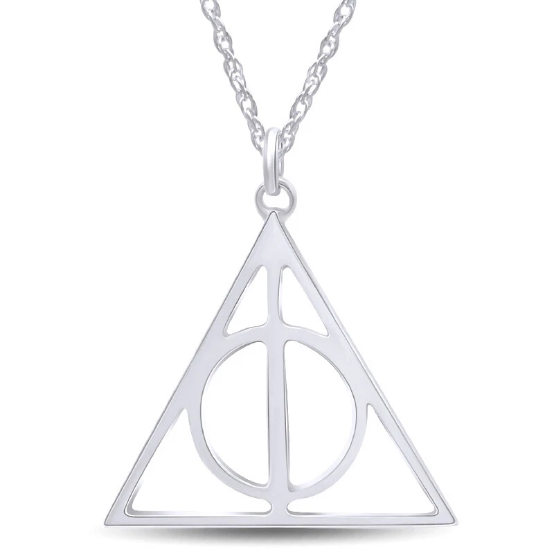 Deathly hallows necklace white best sale gold